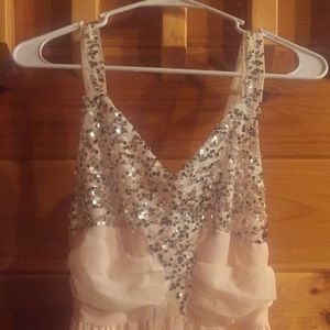 Beautiful light pink floor length dress W/ sequins